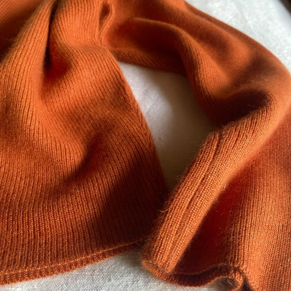 Dusan Womens Orange Silk and Cashmere Sweater Sz Large Lagenlook Luxury Designer - Picture 10 of 12